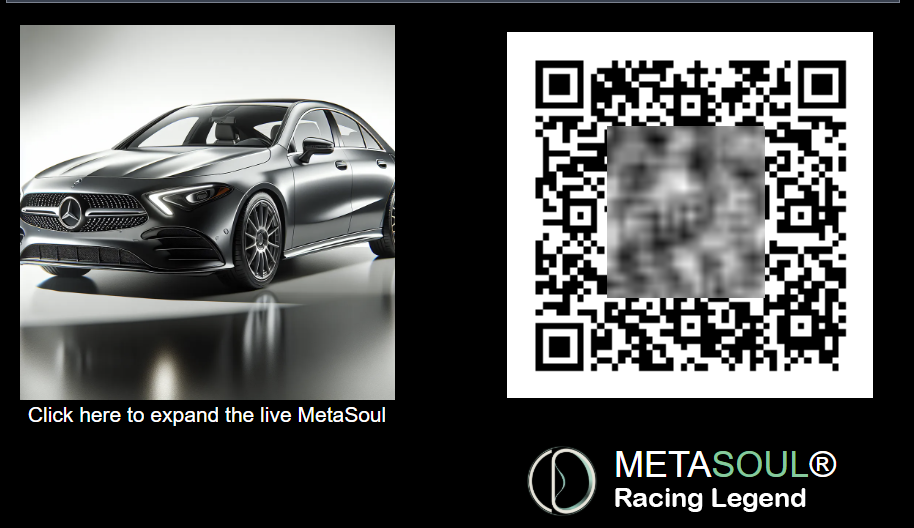 Dashboard with car image and QR code