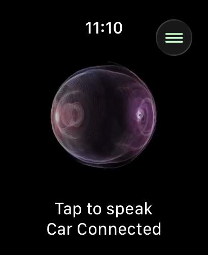 Apple Watch showing Car Connected colourful state